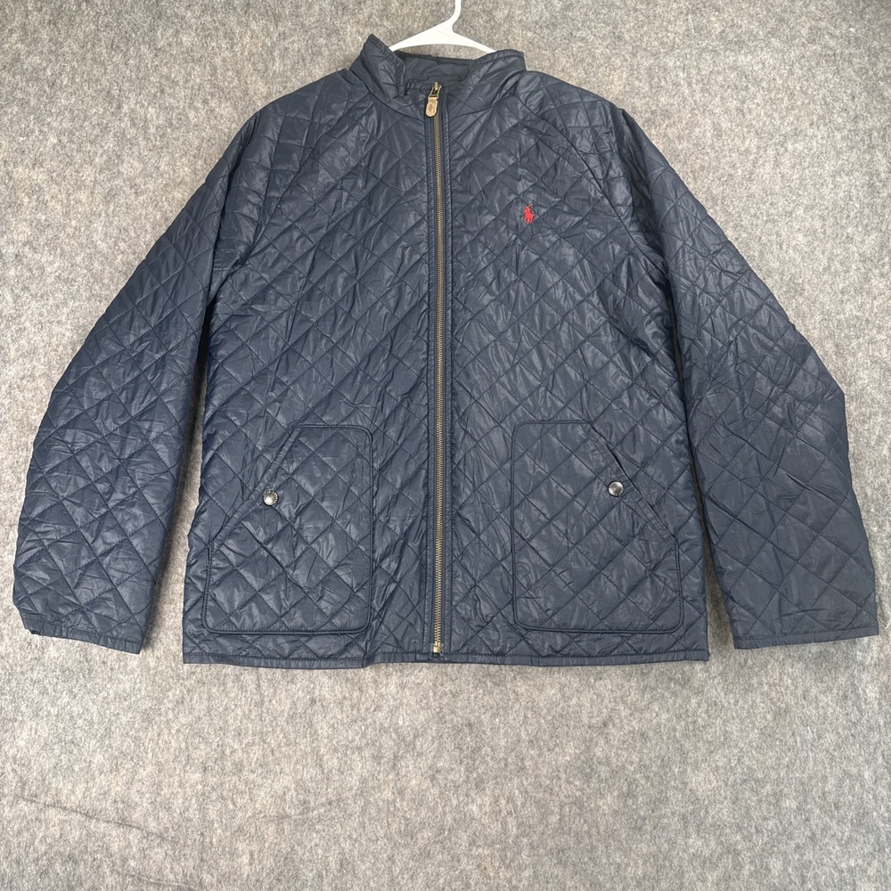 POLO Ralph Lauren Full Zip Diamond Quilted Jacket  Red Pony Size XL 18-20‎